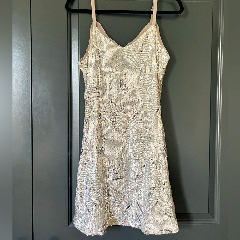 Fab’rik Silver Sequin Mini Dress